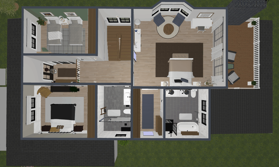 3D-Randering von Grundriss