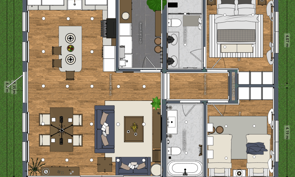 2D-Grundriss einer Wohnung